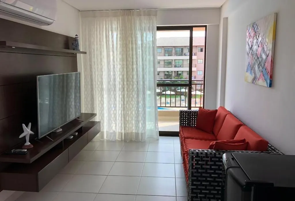Apt com vista incrível para piscina 3Qts apt 201D Flatsbeach-1